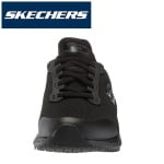 SK77222EC-BLK_Pantofi ocupationali OB E FO, SRC, model sport femei, SKECHERS SQUAD SR, negru, din material textil, brant Memory Foam si talpa flexibila, anti-alunecare_fata