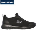 SK77222EC-BLK_Pantofi ocupationali OB E FO, SRC, model sport femei, SKECHERS SQUAD SR, negru, din material textil, brant Memory Foam si talpa flexibila, anti-alunecare_lateral_exterior