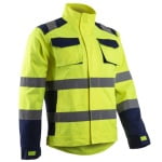 CG5HBJ160_Jachetă HI-Viz Hibana, Clasa 2, galben neon-albastru inchis, inalta vizibilitate – benzi reflectorizante, confortabila – insertii elastice, spate alungit pentru protectie_fata