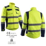 CG5HBJ160_Jachetă HI-Viz Hibana, Clasa 2, galben neon-albastru inchis, inalta vizibilitate – benzi reflectorizante, confortabila – insertii elastice, spate alungit pentru protectie_princ