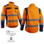 CG5HBJ170_Jachetă HI-Viz Hibana, Clasa 2, portocaliu-albastru inchis, inalta vizibilitate – benzi reflectorizante, confortabila – insertii elastice, spate alungit pentru protectie_princ