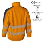 CG5HOT17_Jacheta impermeabila HI-Viz, ploaie si vant, Hotaru, potocaliu-albastru, benzi reflectorizante, impermeabilitate 8000 mm, respirabilitate 5000 gm²24h_spate