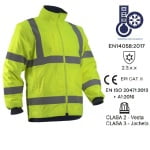 CG5KAJ160_Jacheta 2 in 1 impermeabila, Hi-Viz, impotriva temperaturilor scazute, ploii si vantului, Kazan 2in1, jacheta si vesta, galben fluorescent, captusita, maneci detasabile_fata