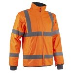 CG5KAJ170_Jacheta 2 in 1 impermeabila, Hi-Viz, impotriva temperaturilor scazute, ploii si vantului, Kazan 2in1, jacheta si vesta, portocaliu fluorescent, captusita, maneci detasabile_fata