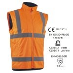 CG5KAJ170_Jacheta 2 in 1 impermeabila, Hi-Viz, impotriva temperaturilor scazute, ploii si vantului, Kazan 2in1, jacheta si vesta, portocaliu fluorescent, captusita, maneci detasabile_vesta