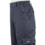 CG5NAP050_Pantaloni de lucru, Navy Paddock II, albastru inchis – portocaliu, 60% bumbac40% poliester – 245g_m², buzunare multiple, rezistenti la uzura, genunchi preformati, Coverguard_lateral