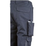 CG5NAP050_Pantaloni de lucru, Navy Paddock II, albastru inchis – portocaliu, 60% bumbac40% poliester – 245g_m², buzunare multiple, rezistenti la uzura, genunchi preformati, Coverguard_lateral_spate