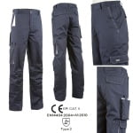 CG5NAP050_Pantaloni de lucru, Navy Paddock II, albastru inchis – portocaliu, 60% bumbac40% poliester – 245g_m², buzunare multiple, rezistenti la uzura, genunchi preformati, Coverguard_princ