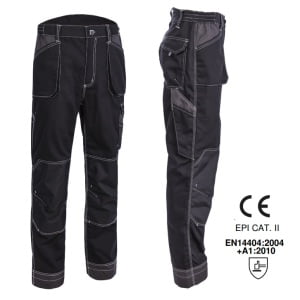 Pantaloni de lucru, talie, Orosi, negru, material rezistent Ripstop, spate inaltat, genunchi preformati, tiv suplimetar 5cm, intarituri Oxford 600D, buzunare multiple