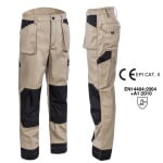 CG5ORP020_Pantaloni de lucru, talie, Orosi, bej, material rezistent Ripstop, spate inaltat, genunchi preformati, tiv suplimetar 5cm, intarituri Oxford 600D, buzunare multiple_princ2