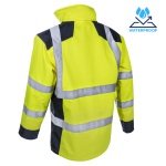 CG5SAN16_Jacheta impermeabila HI-Viz, de ploaie si vant, SANGAKU, galben-albastru, benzi reflectorizante, peste jacheta sau geaca, impermeabila, respirabila_spate