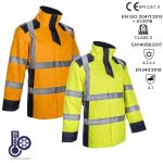 CG5SOK_Geaca de iarna, impermeabila, HI-Viz, SOKOBIE, cu captuseala Sorona, protectie la temperaturi scazute, ploaie si vant, benzi reflectorizante_variante