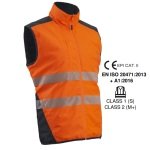 CG5YOR170_Vesta reflectorizanta, Hi-Viz, reversibila, captusita, YORU, portocaliu-albastru, rezistenta, robusta, confortabila si functionala, impermeabila 1500mm_fata