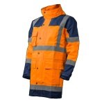 CG7HYDO_Costum impermeabil HI-Viz, ploaie si vant, Hydra, vizibilitate ridicata, portocaliu fluorescent-albastru, benzi reflectorizante, jacheta si pantaloni talie, Coverguard_geaca