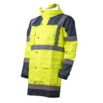 CG7HYDY_Costum impermeabil HI-Viz, pentru ploaie si vant, Hydra, vizibilitate ridicata, galben fluorescent-albastru, benzi reflectorizante, jacheta si pantaloni talie, Coverguard_geaca