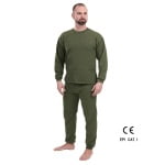 CGMOGAN576630_Bluza de corp cu maneca lunga, 100% din bumbac, cu manseta si guler elastice, verde, 230 g_m², model drept, clasic, Coverguard_1