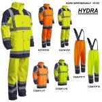 Gama HYDRA – haine impermeabile HI-VIZ, conditii de ploaie si vant