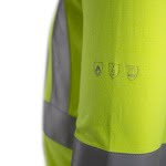 CG5EKH160_Tricou Polo Multirisc Hi-Viz, cu maneca lunga, EKHI, galben HV, albastru inchis, complet ignifug, benzi reflectorizante_maneca