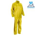 CG5PLS060_Costum impermeabil pentru ploaie si vant, Pluvio, galben, compus din jacheta si pantaloni talie, orificii de ventilatie, Coverguard_fata