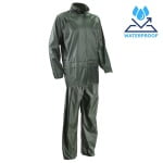 CG5PLS080_Costum impermeabil pentru ploaie si vant, Pluvio, verde, compus din jacheta si pantaloni talie, orificii de ventilatie, Coverguard_fata