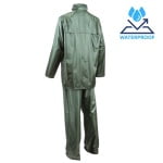 CG5PLS080_Costum impermeabil pentru ploaie si vant, Pluvio, verde, compus din jacheta si pantaloni talie, orificii de ventilatie, Coverguard_spate