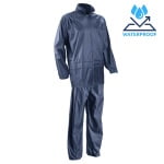 CG5PLS120_Costum impermeabil pentru ploaie si vant, Pluvio, albastru inchis, compus din jacheta si pantaloni talie, orificii de ventilatie, Coverguard_fata