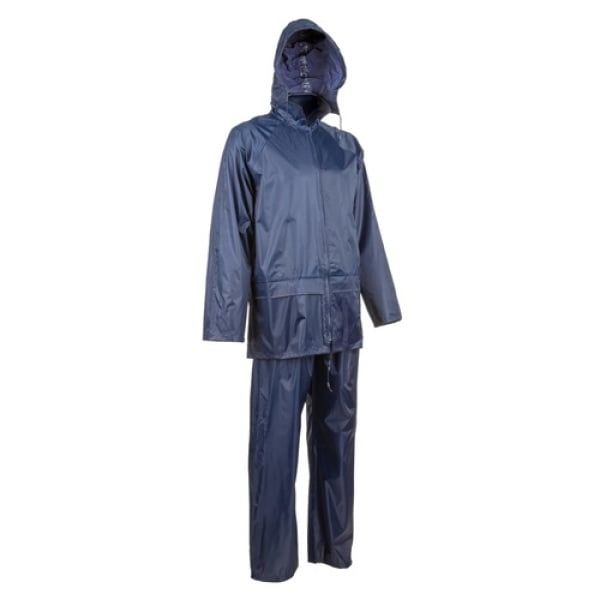 Costum impermeabil pentru ploaie si vant, Pluvio, albastru inchis, compus din jacheta si pantaloni talie, orificii de ventilatie, Coverguard