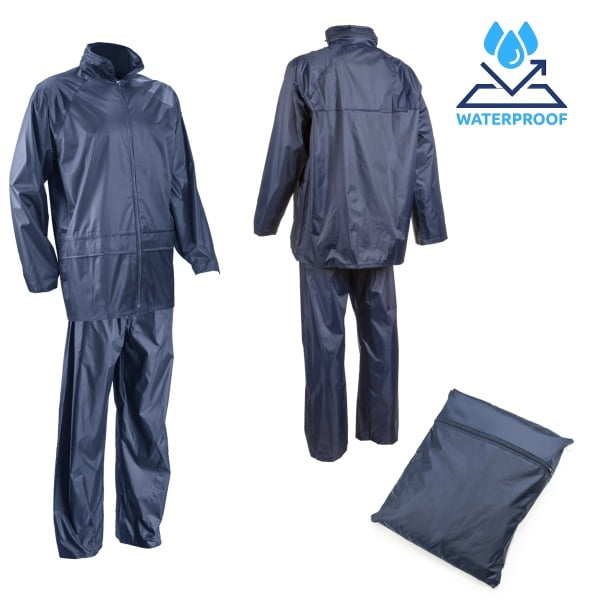 Costum impermeabil pentru ploaie si vant, Pluvio, albastru inchis, compus din jacheta si pantaloni talie, orificii de ventilatie, Coverguard