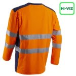 CG5RIK170_Tricou cu maneca lunga hi-Viz, protectie UV, Rikka, portocaliu Hv-albastru inchis, cu tratament anti-UV – UPF35+, cu benzi reflectorizante, Coverguard_spate