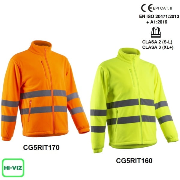 Jacheta polar Hi-Viz, Ritto, portocaliu HV, fleece moale si calduros, confortabil, cu benzi reflectorizante, Coverguard