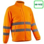 CG5RIT170_Jacheta polar Hi-Viz, Ritto, portocaliu HV, fleece moale si calduros, confortabil, cu benzi reflectorizante, Coverguard_fata