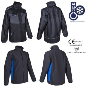 CG5WAN01_Geaca de iarna 3 In 1, impermeabila, captusita, WANI, neagra, compusa din Jacheta Ripstop si Jacheta Softshell, temperaturi scazute, ploaie, vant, furtuna_princ