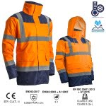 CG7KETO_Geaca de iarna Hi-Viz, reflectorizanta KETA, portocaliu-albastru inchis-captusita-impermeabila-benzi-reflectorizante-Coverguard-2