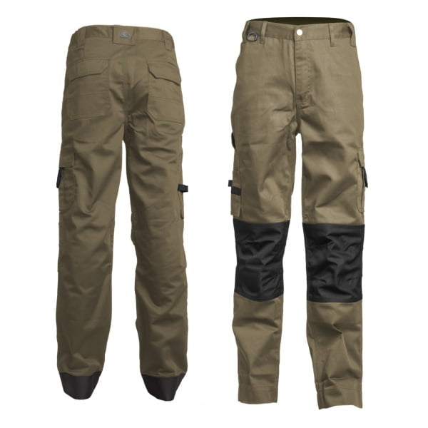 Pantaloni de lucru, talie, CLASS, maro, material rezistent Twill, genunchi preformati intariti cu Cordura 500D, tiv suplimetar 5cm, buzunare multiple, Coverguard