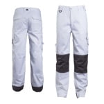 CG8CLPW-Pantaloni de lucru, talie, CLASS, albi, material rezistent Twill, genunchi preformati intariti cu Cordura 500D, Coverguard-princ2