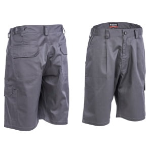 Pantaloni de lucru scurti, tip bermude, INDUSTRY, gri, tercot, 65%poliester, 35% bumbac, 245 g/m², confortabili, material rezistent la uzura, cusaturi intarite, Coverguard