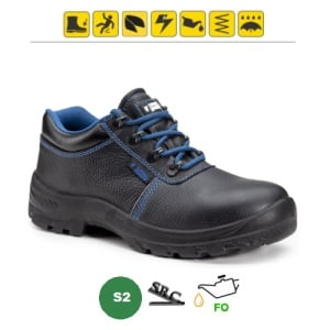 CG9VERO2-Pantofi de protectie S2 FO SRC, VERONA II, din piele integrala neagra, impermeabila, bombeu metalic, Coverguard-princ