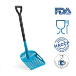 IGX1103B_Lopata cu orificii pentru scurgerea lichidelor, IGEAX 1103, albastra, potrivita pentru manipularea materialelor voluminoase, certificata pentru industria alimentara, HACCP, FDA