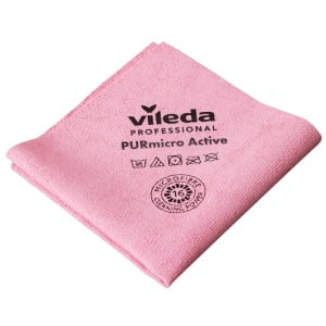 VL174048-Laveta Vileda PURmicro Active, 35 x 38 cm, 5 laveteset, pentru geamuri si suprafete lucioase, netede, fine, stergere fara urme-rosie-1