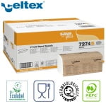 CE7274S_Prosoape de hartie pliate V, Celtex Save Plus 7274S, albe, 25x21cm, 2straturi, 75luloza, certificate Ecolabel, Food contact-1