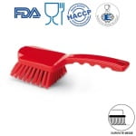 IGX1007RM_Perie de mana cu maner scurt, Igeax 1007, duritate medie, rosie, rezistenta la 121°C, autoclavare  pentru industria alimentara, certificare HACCP, FDA