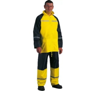 CG5071_Costum de ploaie din doua piese, FLUO cu banda reflectorizanta, galben fluorescent - albastru inchis, Coverguard_1