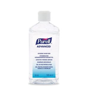 GJ9667-12-EEU_Dezinfectant maini gel Gojo Purell Advanced flacon cilindric 500 ml cu capac, pentru dispenser SV2400-25-01