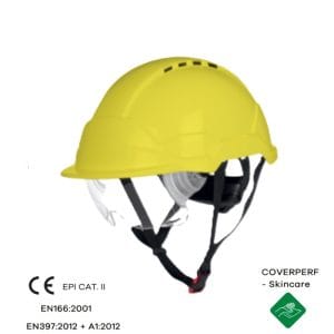 CG6PHW160NSI_Casca de protecție Hi-Viz, PHOENIX WIND, galbena fluoresscent, ABS, LPDE, fixare în 6 puncte, ochelari incorporati_1