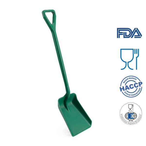 Lopata IGEAX 1100, verde, 280 x 150 x 1100 mm, potrivita pentru manipularea materialelor voluminoase, certificata pentru industria alimentara, HACCP, FDA