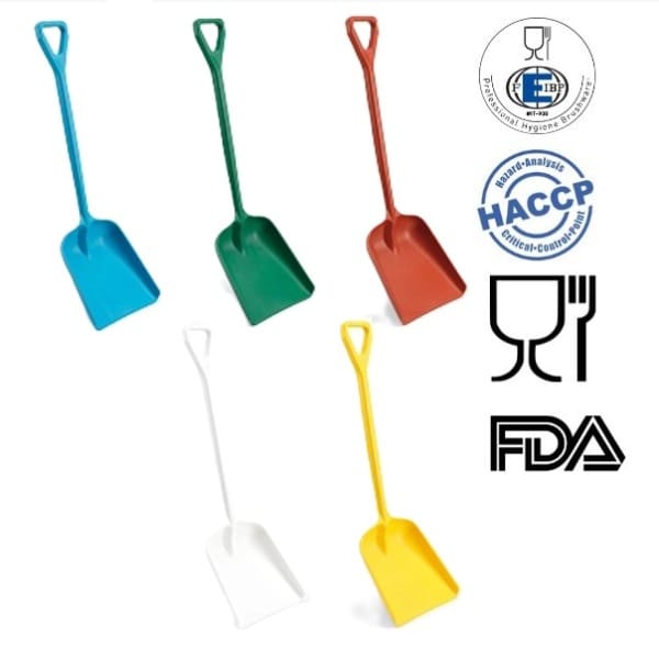 Lopata IGEAX 1100, albastru, 280 x 150 x 1100 mm, potrivita pentru manipularea materialelor voluminoase, certificata pentru industria alimentara, HACCP, FDA