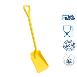 Lopata IGEAX 1101, galben, 350 x 150 x 1110 mm, potrivita pentru manipularea materialelor voluminoase, certificata pentru industria alimentara, HACCP, FDA