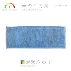 Mop din microfibra, albastru, Hygiene, 40 x 11 cm, conform HACCP, pentru curatare si dezinfectare, fixare cu velcro, scai