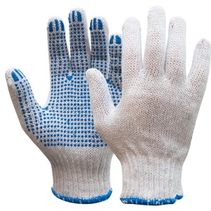 MJ11424110_Manusi OXXA Knitter 14-241, cu picouri din PVC pe palma, 65% poliester - 35% bumbac, pentru medii uscate, marime unica 10