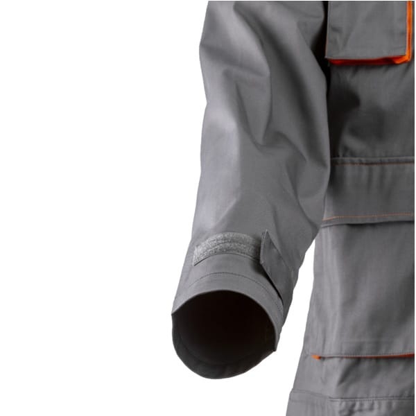 Haina de lucru functionala, Navy / Paddock II, gri-portocaliu cu buzunare multiple, 60% bumbac, 40% poliester – 245/m², material rezistent la uzura, Coverguard